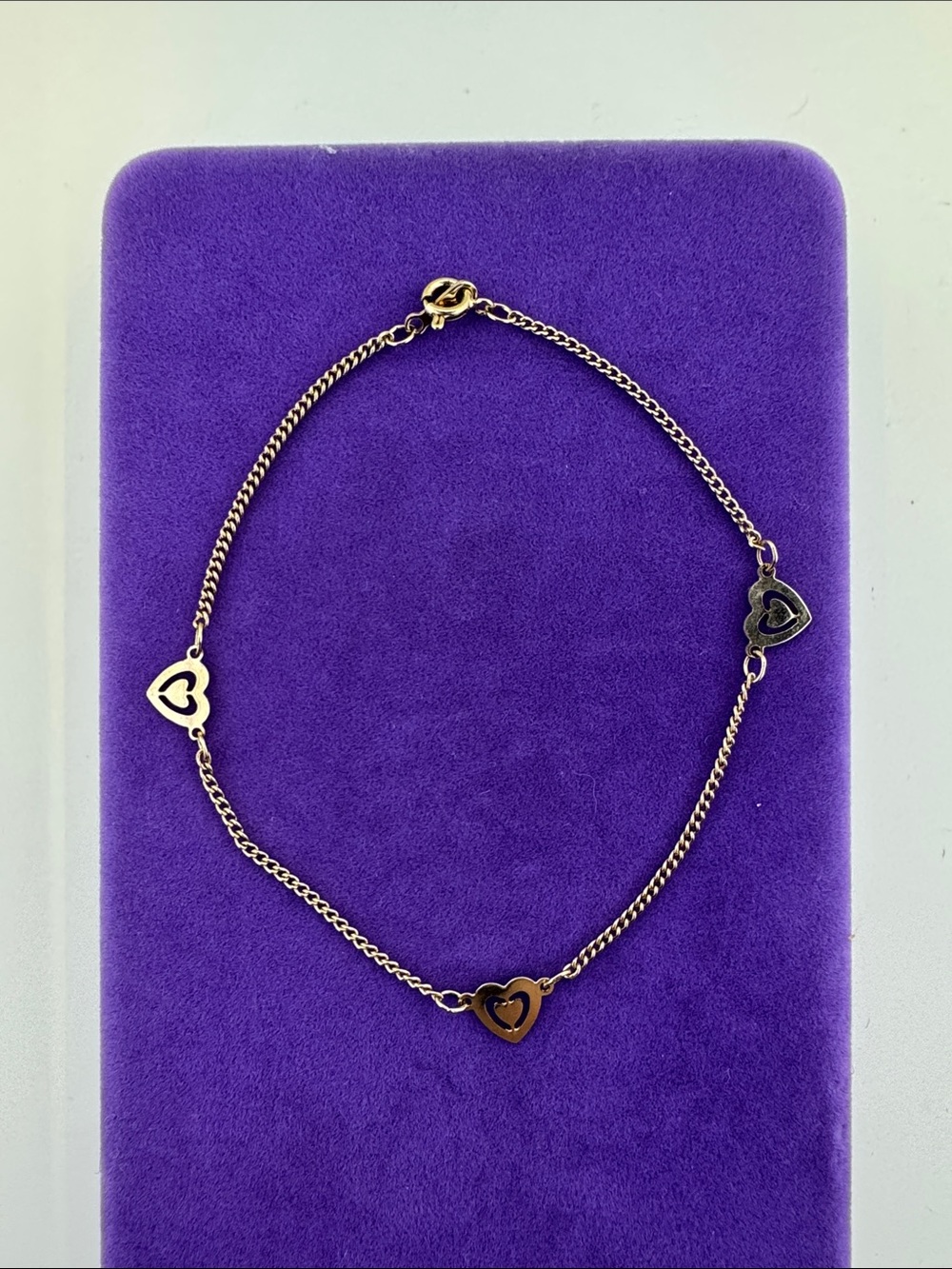 💛 Vintage Avon Gold Plated Heart Link Anklet | Designer